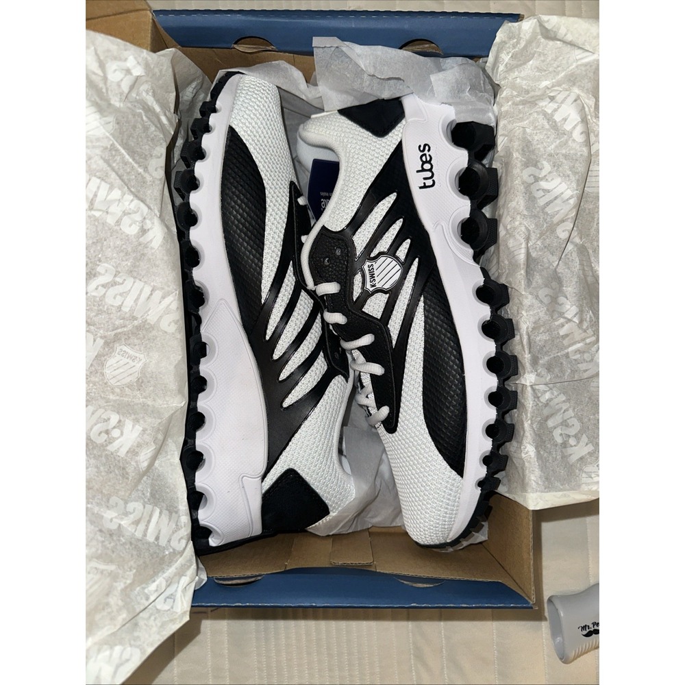 K-Swiss Men's Tubes Sport Athletic Shoes – White/Black – Size 8.5- NEW
